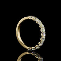 14K Yellow Gold Half Eternity Band with U-Prong Set Round Lab Diamonds - 1.00 Carat Total Diamond Weight - Covaloro Fine Jewelry