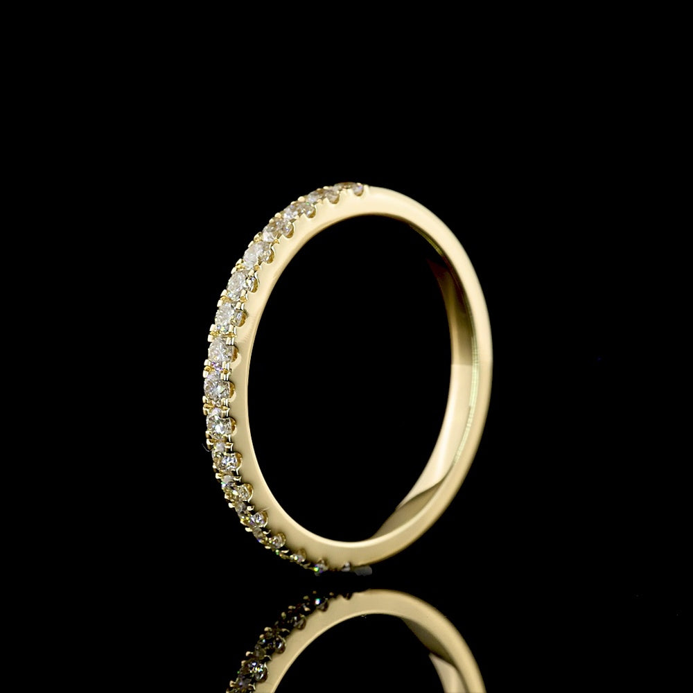 14K Yellow Gold Half Eternity Ring with Bezel Set Round Lab-Grown Diamonds - 0.36 Carat Total Weight - Covaloro Fine Jewelry