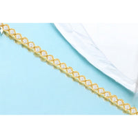 14K Yellow Gold Halfway Tennis Bracelet with Bezel-Set Round Diamonds - 0.51 Carat Total Diamond Weight - Royal Jewelry