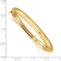 14K Yellow Gold Hammered Children's Hinged Bangle - 6" Length by Oro Pregiato