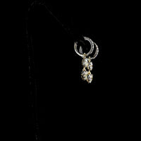 14K Yellow Gold Hanging Drop Earrings with Bezel Set Round and Heart Shaped Lab Diamonds - 2.53 Carats Total Diamond Weight - Covaloro Fine Jewelry