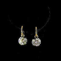 14K Yellow Gold Hanging Drop Earrings with Brilliant Round Cut Lab Diamonds - 4.06 Carat Total Weight (E-F Color, VVS2 Clarity) - Covaloro Fine Jewelry