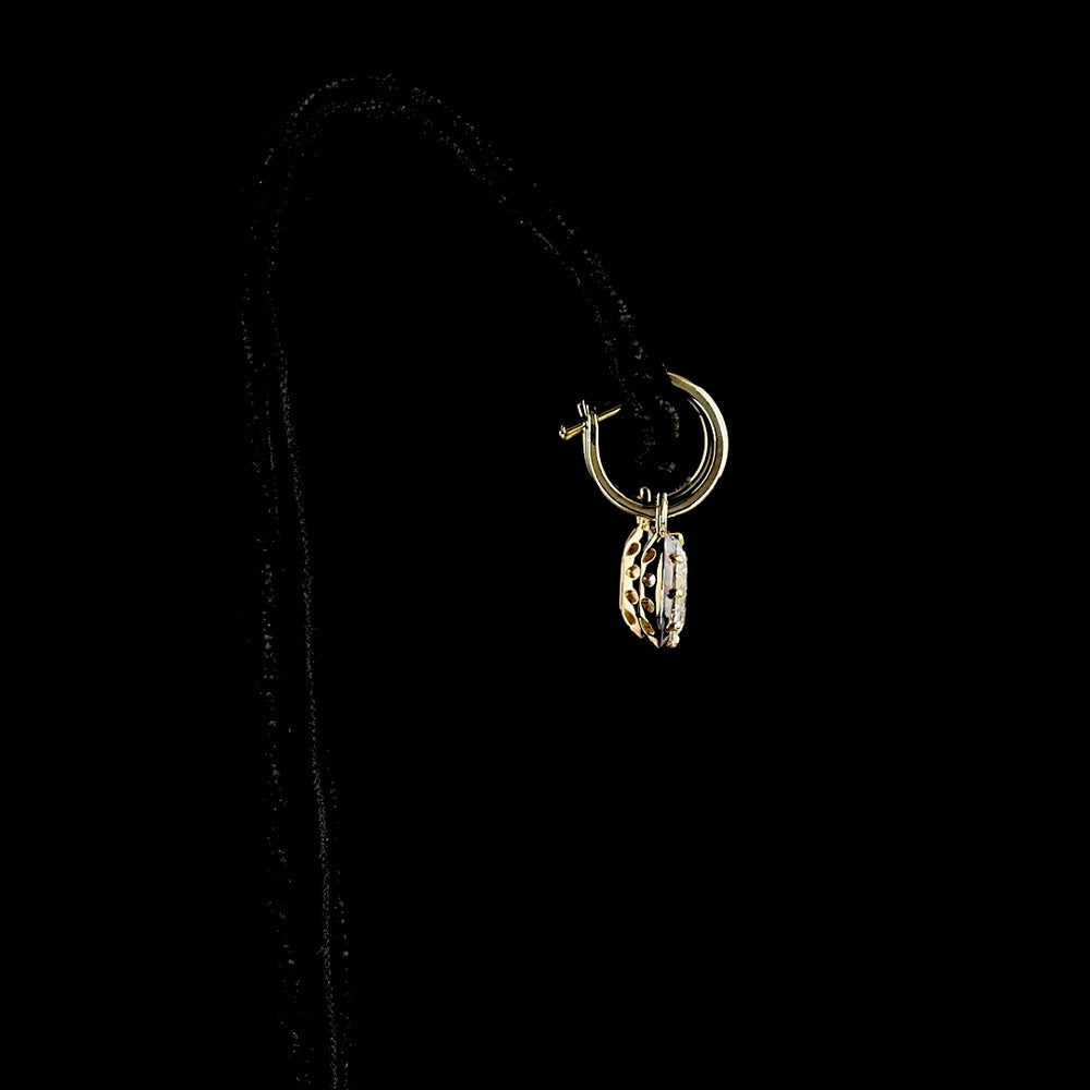 14K Yellow Gold Hanging Drop Earrings with Oval Cut Lab Grown Diamonds - 2.05 Carat Total Diamond Weight (E-F Color, VS1 Clarity) - Covaloro Fine Jewelry