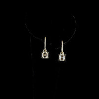 14K Yellow Gold Hanging Drop Earrings with Prong Set Asscher Cut Lab Diamonds - 2.03 Carats Total Diamond Weight - Covaloro Fine Jewelry