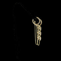 14K Yellow Gold Hanging Drop Earrings with Prong-Set Round Lab Diamonds - 3.31 Carats Total Diamond Weight - Covaloro Fine Jewelry