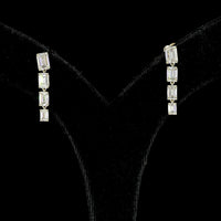14K Yellow Gold Hanging Earrings with 16 Emerald Cut Lab Diamonds in East-West Prong Setting - 5.14 Carat Total Diamond Weight - Covaloro Fine Jewelry