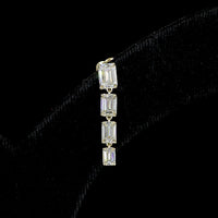14K Yellow Gold Hanging Earrings with 16 Emerald Cut Lab Diamonds in East-West Prong Setting - 5.14 Carat Total Diamond Weight - Covaloro Fine Jewelry