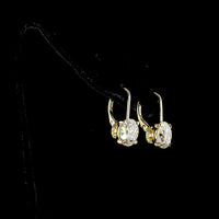 14K Yellow Gold Hanging Earrings with 5.25 Carat Total Weight Round Brilliant Cut Lab Diamonds (F VS1) with Accent Stones - Covaloro Fine Jewelry
