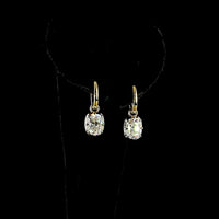 14K Yellow Gold Hanging Earrings with Cushion Brilliant Cut Lab Diamonds - 3.10 Total Carat Weight, E-F Color & VVS2 Clarity - Covaloro Fine Jewelry