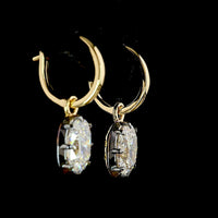 14K Yellow Gold Hanging Earrings with Cushion Brilliant Cut Lab Diamonds - 3.10 Total Carat Weight, E-F Color & VVS2 Clarity - Covaloro Fine Jewelry