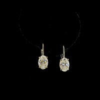 14K Yellow Gold Hanging Oval Cut Lab Diamond Earrings - 4.23 Carat Total Weight with F VS1 Center Stones and Accent Diamonds - Covaloro Fine Jewelry