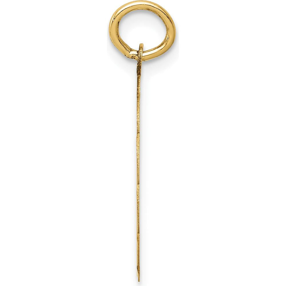 14K Yellow Gold "Happy Anniversary" 18mm Engravable Scalloped Edge Disc Pendant with Laser-Engraved Bells by Oro Pregiato