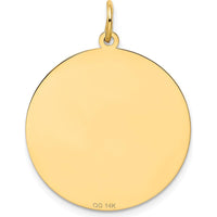 14K Yellow Gold "Happy Anniversary" Engravable Heart Disc Charm - 25mm by Oro Pregiato