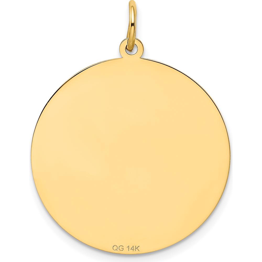 14K Yellow Gold "Happy Anniversary" Engravable Heart Disc Charm - 25mm by Oro Pregiato