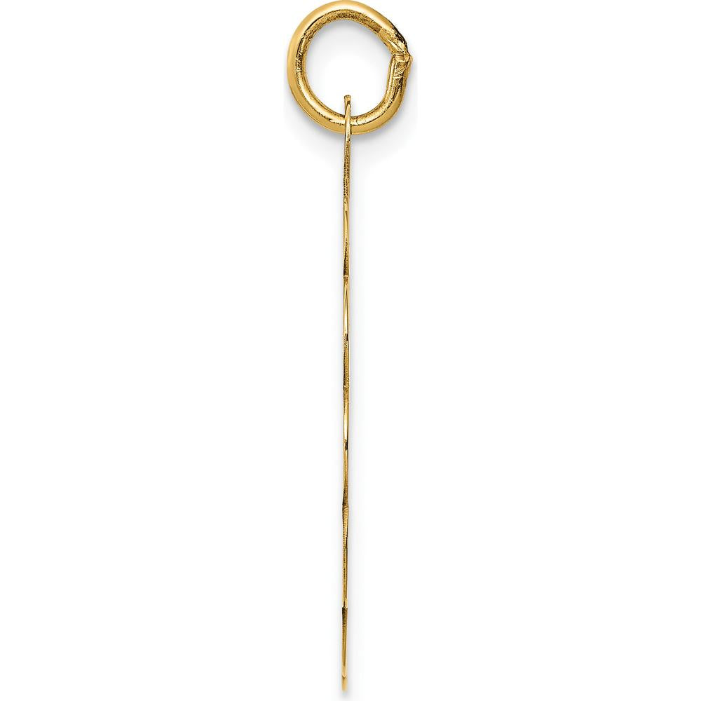 14K Yellow Gold "Happy Birthday" Engravable Scalloped Disc Pendant - 22mm by Oro Pregiato