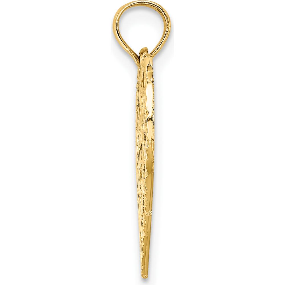 14K Yellow Gold Happy Birthday Heart Pendant - Polished and Textured Finish by Oro Pregiato