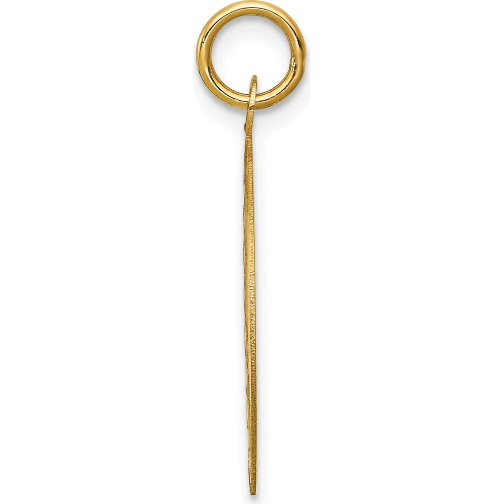 14K Yellow Gold "Happy Graduation Day" Engravable Round Pendant Charm by Oro Pregiato