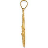 14K Yellow Gold Head of Christ Medal Hollow Round Pendant - 34mm by 0