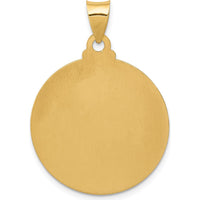 14K Yellow Gold Head of Christ Medal Hollow Round Pendant - 34mm by 0