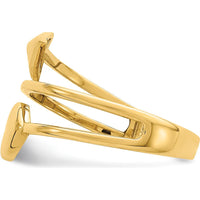 14K Yellow Gold Heart and Arrow Fashion Ring - Polished Finish, Adjustable Size 5-9 by 0