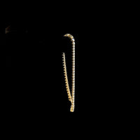 14K Yellow Gold Heart Center Tennis Bracelet with 0.38 Carats Bezel-Set Heart Lab Diamond and 5.39 Carats Round Brilliant Lab Diamonds - 5.77 Carats Total Weight - Covaloro Fine Jewelry