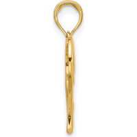 14K Yellow Gold Heart Charm Pendant - Polished Finish 22mm Length by Oro Pregiato