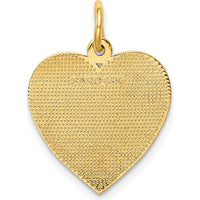 14K Yellow Gold Heart Charm with Engraved "GRANDMA" and Floral Design by Oro Pregiato