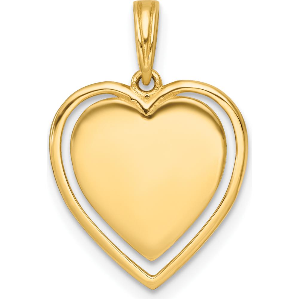 14K Yellow Gold Heart Charm with Multi-Color Enamel and Protective Eye Design by Oro Pregiato