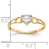 14K Yellow Gold Heart-Cut White Topaz Ring - 0.55 Carat by Oro Pregiato