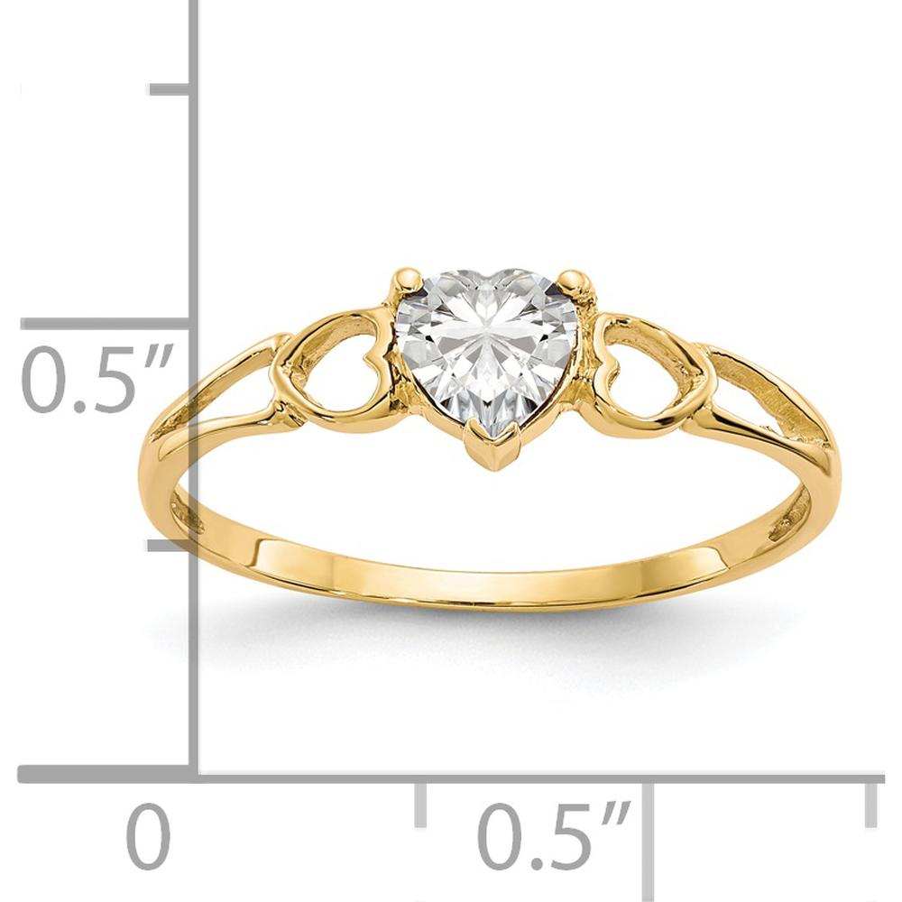 14K Yellow Gold Heart-Cut White Topaz Ring - 0.55 Carat by Oro Pregiato