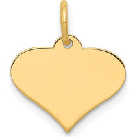14K Yellow Gold Heart Disc Charm for Engraving - 15mm Length by Oro Pregiato