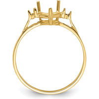 14K Yellow Gold Heart Gemstone Ring Mounting - 7mm Top Length and Width by Oro Pregiato
