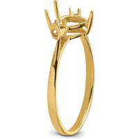 14K Yellow Gold Heart Gemstone Ring Mounting - 7mm Top Length and Width by Oro Pregiato