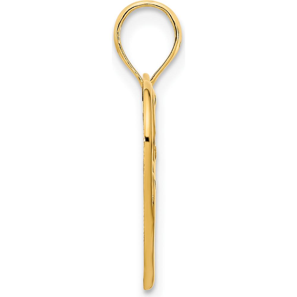 14K Yellow Gold Heart in Heart Pendant - Polished Solid Gold Charm with 17.75mm Length by Oro Pregiato