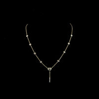14K Yellow Gold Heart Lariat Necklace with Bezel and Prong Set Lab Diamonds - 2.46 Carat Total Weight - Covaloro Fine Jewelry