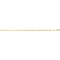 14K Yellow Gold Heart Link Chain Bracelet - Polished Finish with Lobster Clasp - 7" by Orozza Fine Jewelry