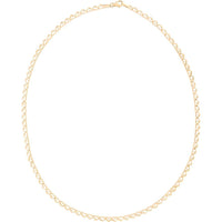 14K Yellow Gold Heart Link Chain Necklace - 17" with Polished Fancy Links by Orozza Fine Jewelry