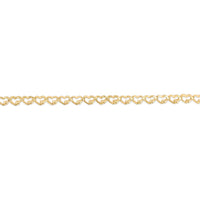 14K Yellow Gold Heart Link Chain Necklace - 17" with Polished Fancy Links by Orozza Fine Jewelry