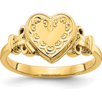 14K Yellow Gold Heart Locket Ring for Women - Customizable Size 7 by Monteluci Fine Jewelry