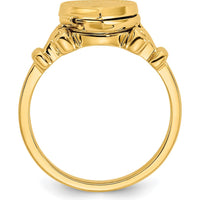 14K Yellow Gold Heart Locket Ring for Women - Customizable Size 7 by Monteluci Fine Jewelry