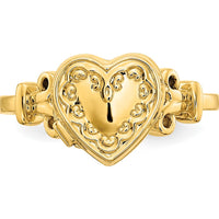 14K Yellow Gold Heart Locket Ring for Women - Customizable Size 7 by Monteluci Fine Jewelry