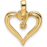14K Yellow Gold Heart Pendant Mounting for 1.1-1.4mm Stone by Monteluci Fine Jewelry