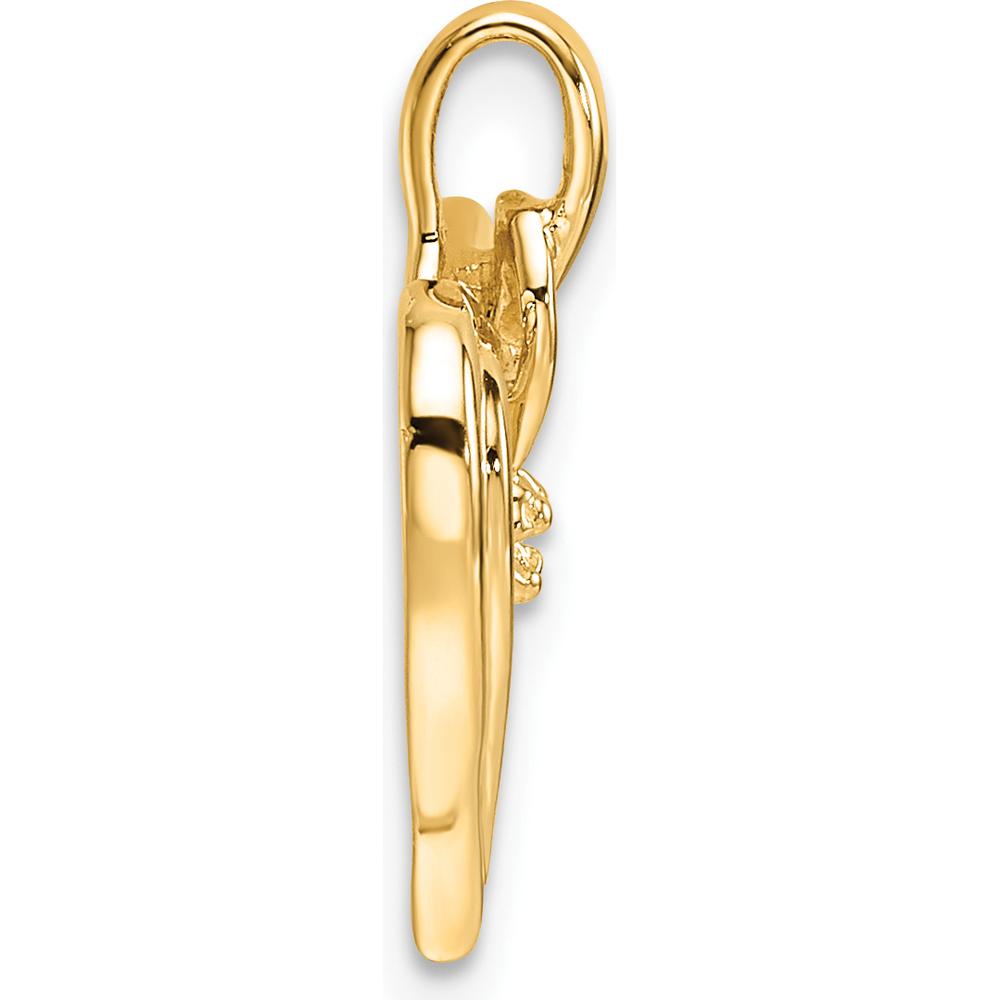 14K Yellow Gold Heart Pendant Mounting for 1.1-1.4mm Stone by Monteluci Fine Jewelry
