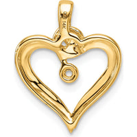 14K Yellow Gold Heart Pendant Mounting for 1.1-1.4mm Stone by Monteluci Fine Jewelry