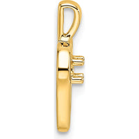 14K Yellow Gold Heart Pendant Mounting for 1-2.3mm Stone - Polished Finish by Oro Pregiato