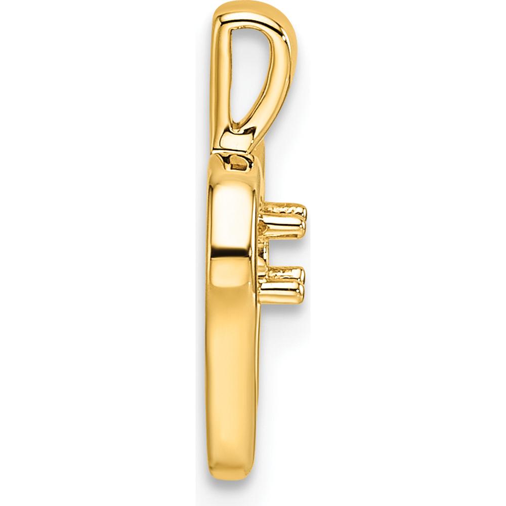14K Yellow Gold Heart Pendant Mounting for 1-2.3mm Stone - Polished Finish by Oro Pregiato