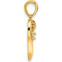 14K Yellow Gold Heart Pendant Mounting for 1.6mm Round Stone by Monteluci Fine Jewelry