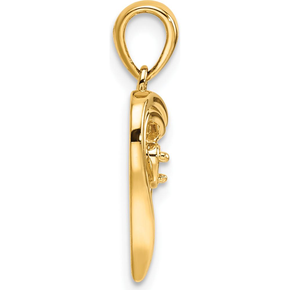 14K Yellow Gold Heart Pendant Mounting for 1.6mm Round Stone by Monteluci Fine Jewelry