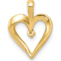 14K Yellow Gold Heart Pendant with 0.01 Carat Round Diamond by Monteluci Fine Jewelry