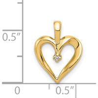 14K Yellow Gold Heart Pendant with 0.01 Carat Round Diamond by Monteluci Fine Jewelry